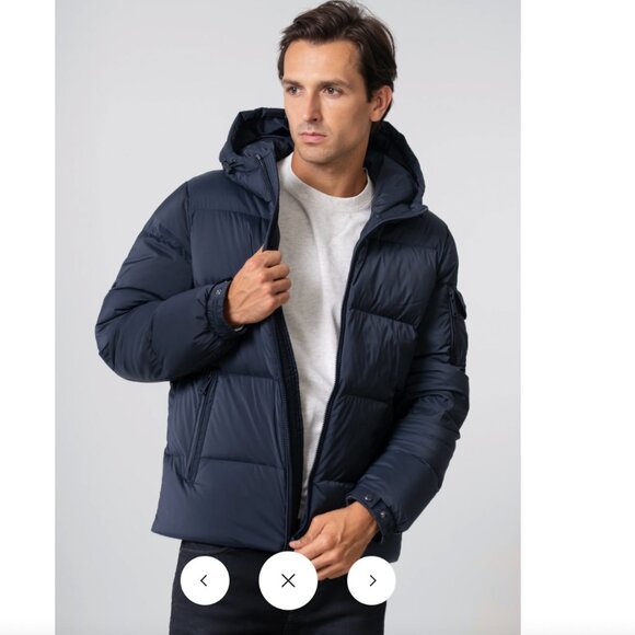 The Recycled Planet Men’s Henry Quilted Hipster Jacket with Hood sz XXL